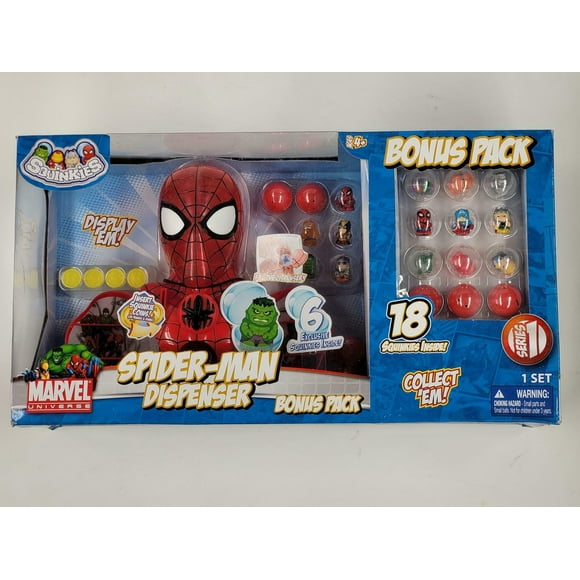 Spider-Man Squinkies Dispenser 18 Squinkies Plus Bonus Pack - Series 1