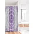 thumbnail image 2 of Grey and Purple Stall Shower Curtain, Eastern Traditional of Cosmos Pattern Zen Boho Ombre Mandala Design Print, Fabric Bathroom Set with Hooks, 36W X 72L Inches Long, Purple White, by Ambesonne, 2 of 3