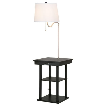 lamp swing floor ports shade usb arm built end table gymax living