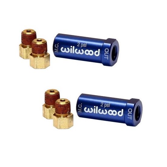 Wilwood Residual Pressure Valve & Fittings Kit, Blue, 2 PSI