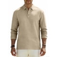 thumbnail image 5 of Dolkfu Casual Shirts for Men Linen Long Sleeve Polos Collared Button Regular Fit Men T Shirts L, 5 of 9