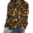 thumbnail image 2 of RKSTN Sweatshirt for Women Sweat à Capuche Imprimé à Manches Longues Col Rond de Noël, 2 of 5