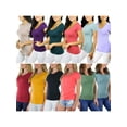 thumbnail image 4 of ToBeInStyle Women's Pack of 6 Randomly Assorted Short Sleeve T-Shirts - Small, 4 of 9