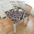thumbnail image 2 of nygtbtfer Geometric Pattern Tablecloth Purple and Gray Oil Proof Polyester Table Cloth Cover Decor for Home Dining Outdoor,Parties,Elastic Edge White, 2 of 7