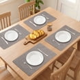 thumbnail image 3 of Unique Bargains 4pcs Faux Leather Heat Resistant Placemats Misty Gray 17.7"x11.8", 3 of 6