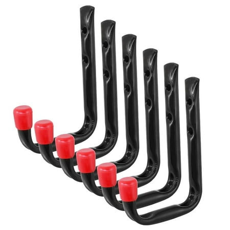 Heavy Duty Hood - Wideskall Small Heavy Duty Metal Steel Wall Mount Garage Storage J Utility Hooks (Pack of 6)