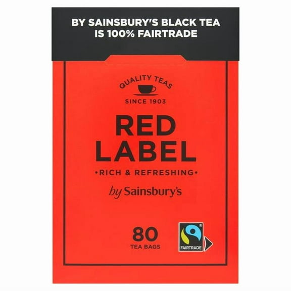Pack of 4  - Sainsbury's Red Label Back Tea | 80 Teabags | Fairtrade Tea from England