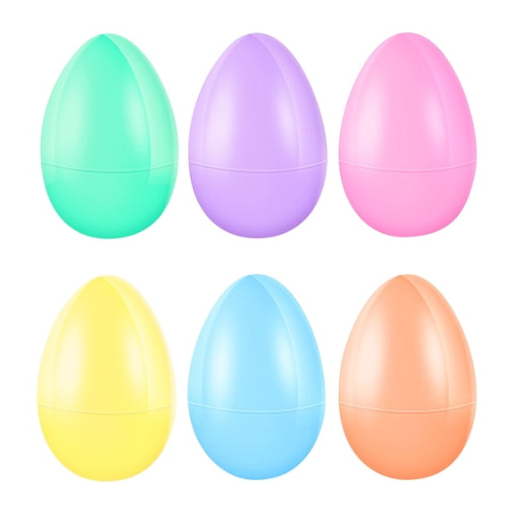 6Pcs Count Multicolor Fillable Plastic Easter Eggs, Plastic, Color Easter Eggs Stuffer DIY Craft Decor Party Favors Kids Toy