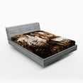 thumbnail image 1 of Ambesonne Brown and White Fitted Sheet, Lion and Hawk, Full Size, Brown Pale Brown White, 1 of 2
