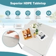 thumbnail image 6 of Topbuy Folding Camping Table Portable Picnic Table with All-Weather HDPE Tabletop Metal Frame & Carry Straps White, 6 of 9