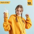thumbnail image 3 of 100pcs Plastic Smoothie Cups with Dome Lids Smoothie Cup with Lids for Smoothies- Recyclable & Disposable Cups (100 Pack), 3 of 5