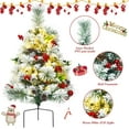 thumbnail image 3 of 25in Artificial Christmas Trees Set of 2 Pre-Lit Mini Christmas Trees with 30 LED Lights, Bright Ball, Pine, Berries for Indoor Outdoor Decor, 3 of 5