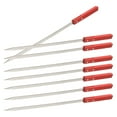 thumbnail image 1 of 8 Pcs Bâtons de Barbecue en Acier Inoxydable Brochettes de Barbecue Fourchettes à Viande avec Poignée en Bois, 1 of 9