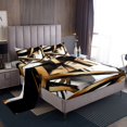 thumbnail image 1 of Erosebridal Black and Gold Twin Sheet Sets, Abstract Line Bedding Twin Size, Geometry Home Decor 3pcs, 1 of 7