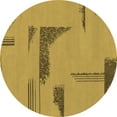 thumbnail image 1 of Ahgly Company Indoor Round Abstract Brown Modern Area Rugs, 7' Round, 1 of 4