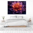 thumbnail image 3 of Mudket Purple and Orange Lotus Flower Canvas Wall Art, Floral Botanical Wall Decor, Framed Ready to Hang Artwork for Living Room Bedroom Bathroom Spa - 12"L x 8"W, 3 of 10