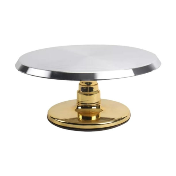 Base giratoria para pasteles, soporte antideslizante, multiusos, ligero y suave Oro