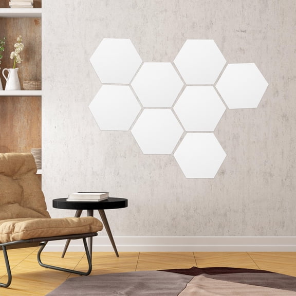 FOMIYES 12Pcs Hexagon Mirror Wall Decor Stickers Acrylic Plated Silver Stickers for Living Room and Bedroom