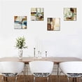 thumbnail image 3 of Modern Abstract Art Painting Blue and Brown Canvas Wall Art Print Set Small for Bedroom Bathroom Wall Decoration (Abstract), 3 of 5