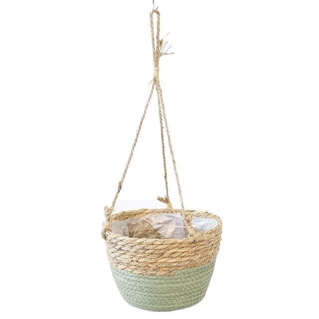 Colgador de plantas for interior, cesta colgante con cuerda y forro impermeable, macetero tejido for colgar