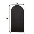 thumbnail image 3 of BalsaCircle 5 ft Black Fitted Matte Spandex Round Top Wedding Arch Backdrop Stand Cover Party Events Decorations, 3 of 8