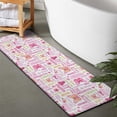 thumbnail image 2 of Pink Butterfly Word Pattern Bathroom Rugs Mat,Non Slip Microfiber Bathroom Rug,Rubber Backing,Soft Bathroom Mats for Bathroom Floor,Tub and Shower,47x17in(120x43cm), 2 of 5