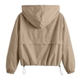 thumbnail image 6 of Ihhxva Jacket for Women Hooded Windbreaker with Drawstring Zip-Up Outerwear, Lightweight Rain Coat Pockets Outdoor Activities S-2XL, 6 of 9