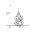 thumbnail image 2 of 10k White Gold Sparkle-Cut Letter Name Personalized Monogram Initial S Charm 17x10mm Wide Pendant Necklace for Women, 2 of 2