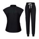 thumbnail image 1 of Conjunto De Uniforme Médico Para Mujer, Top Y Pantalones Lavables Para Belleza, Tienda De Mascotas, SPA XL, Negro, 1 of 8