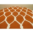 thumbnail image 7 of Hand-tufted Wool Orange Transitional Geometric Chain-Link Rug, 7 of 7