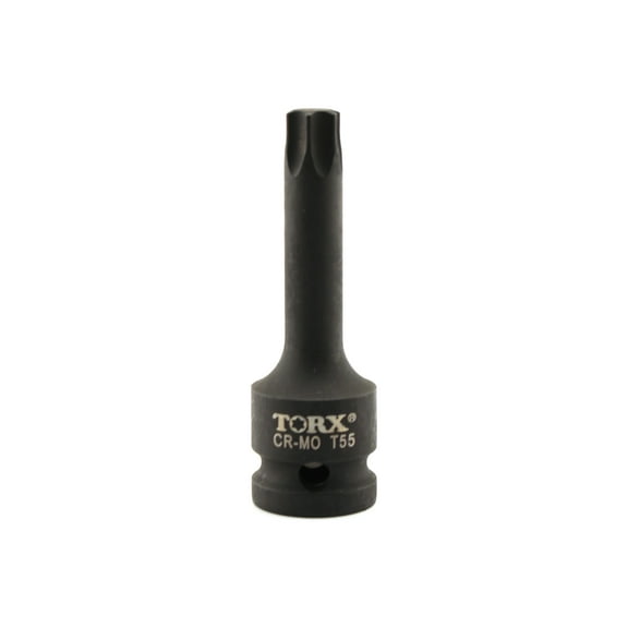 TEMO T55 3 Inch (76 mm) Long Torx Star 6 Point Black Impact Bit Socket Auto Repair Tool 1/2 Inch (12.7 mm) Square Drive