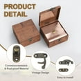 thumbnail image 3 of Uxcell Wooden Box Hasp Latch Vintage Lock Clasp Swing Arm Right Latch Hook Hasp with Screw Bronze 32x28mm, 3 of 7