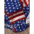 thumbnail image 6 of BemeyourBBs Newborn Baby Girl 4th of July Outfit Summer Tassel Romper Patriotic Independent Day Clothes Sleeveless Strap Halter American Flag Print Backless Bodysuit Playsuit Fourth of July Outfits, 6 of 7