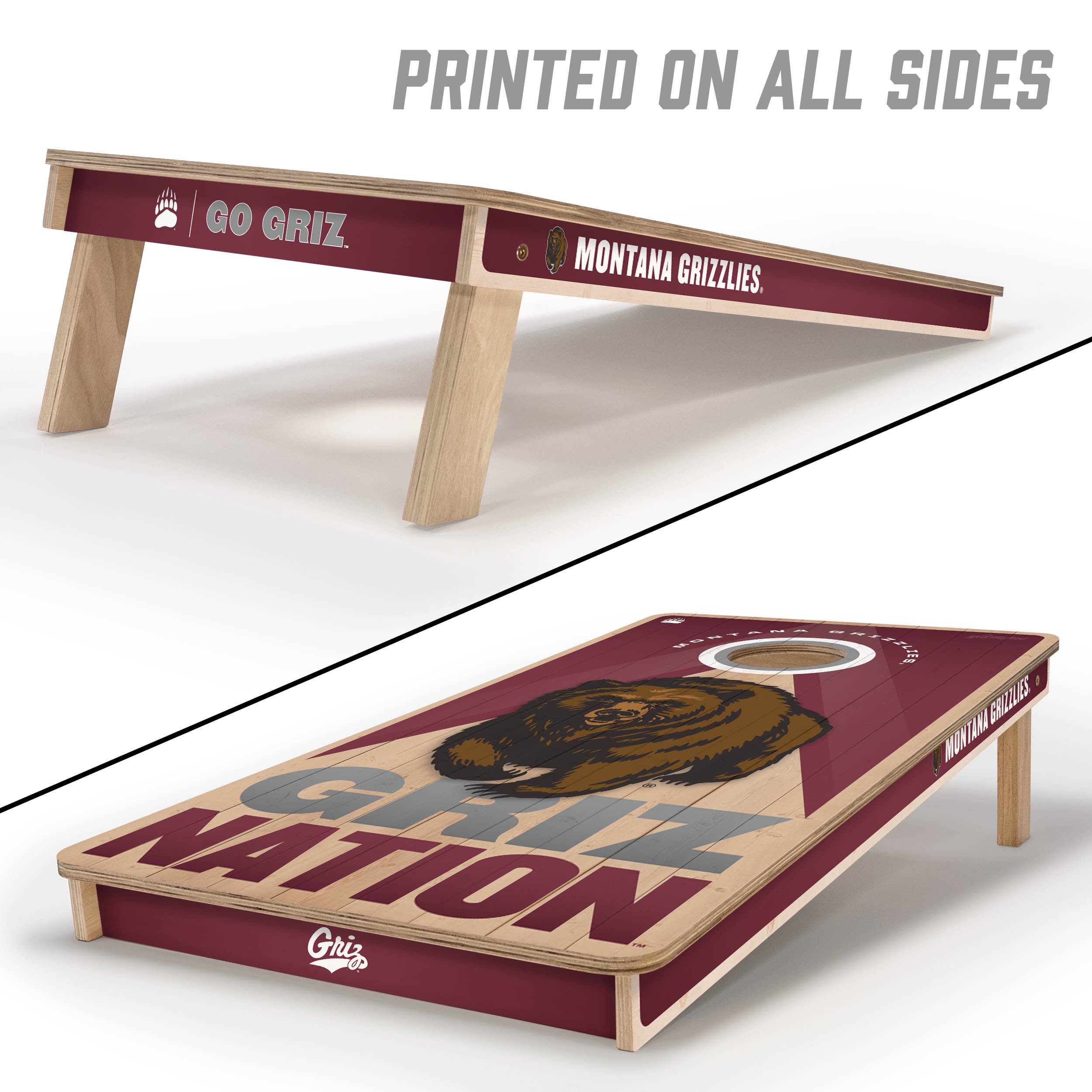 YouTheFan NCAA Montana Grizzlies 2X4 Slogan Series Cornhole NO BAGS