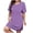 Purple, variant on Spring Summer Dress for Women Ndbuld Women's Summer Oversized Loose Round Neck Short Sleeved Tie Printed Dress Pink XXL