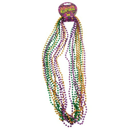 MARDI GRAS 6MM BEAD NECKLACES, SOLD BY 28 DOZENS