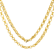 JEWELHEART 14K Yellow Real Gold Rolo Chain 1.9-3.75mm Diamond Cut Round Link Pendant Necklace For Women 16"-24"