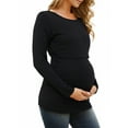 thumbnail image 2 of Women's Long Sleeve Maternity Nursing Tops Shirts Breastfeeding Clothes 3-Pack, 2 of 6