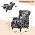 thumbnail image 5 of Fabric Push Back Recliner Chair, Tina's Home Wide Arm Wingback Wood Leg Living Room Theater Floral, 5 of 7