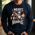 thumbnail image 2 of Merry Krampus Christmas Sweatshirt – Gothic Horror Holiday Sweater, Vintage Scary Santa Crewneck, Dark Humor Xmas Gift, Creepy Krampus Shirt, 2 of 5