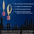 thumbnail image 2 of Gem Stone King 10K Yellow Gold Pink Mystic Topaz and Lab Grown Diamond Dangle Earrings for Women | 1.10 Cttw | Gemstone November Birthstone | Oval 6X4MM, 2 of 6