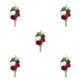 thumbnail image 2 of Injueey 5x flores de boda ramillete de muñeca seguro y reutilizable para hombres tela no tóxica Boutonniere Artificial rojo Type2 NO2, 2 of 6