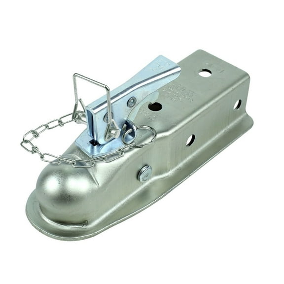 Trailer Coupler 2 X 2-1/2 Inch Ball Hitch Back Coupling Straight Tongue 2-1/2" RV Parts Camper Caravan Accessories ,Secure Towing