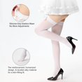 thumbnail image 2 of Women's Satin Bows Thigh High Stockings Hold-ups Snag-Resistant Knee High Long Socks, 2 of 6