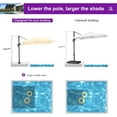 thumbnail image 3 of PURPLE LEAF 8' X 8' Patio Umbrella for pool 7' High Offset Cantilever Umbrella for Poolside, 360° Rotation Outdoor Umbrella, Yellow, 3 of 13