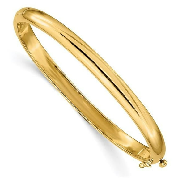Primal Gold 14 Karat Yellow Gold 5.6mm Solid Hinged Bangle Bracelet
