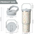 thumbnail image 4 of 30 Oz Tumbler Colored Fragments Tumbler with Lid and Straw, Birthday Gift Cup for Friend Women Men Coffee Travel Mug Thanksgiving Day Halloween Christmas Gift Water Bottle, 4 of 7