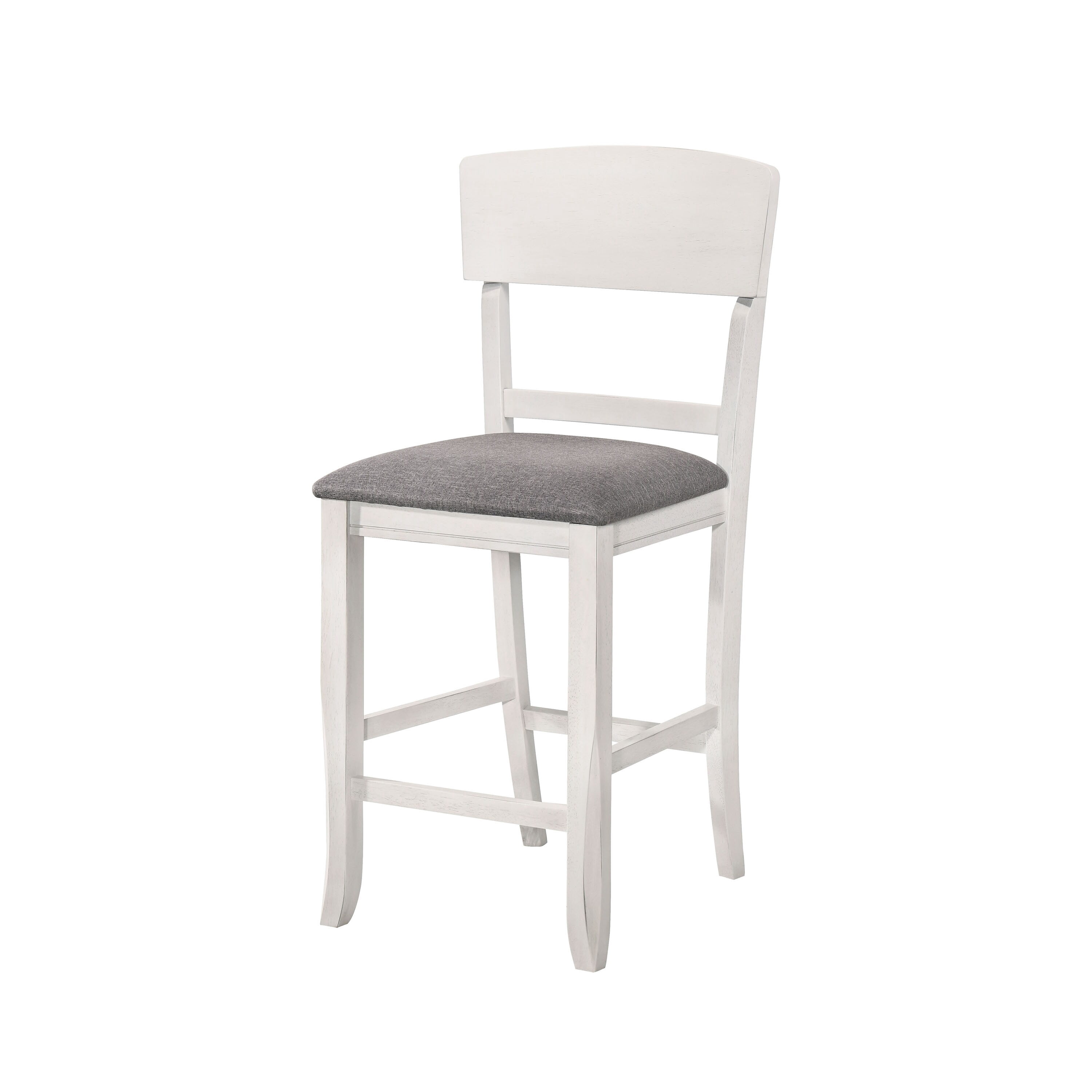 Furniture of America Drov Farmhouse Wood Padded Counter Height Chairs by (Set of 2) White/Grey