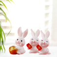 thumbnail image 1 of 3x Chinese New Year Rabbit Statue Small Bunny Figurine for Table Decor Macarena none, 1 of 8
