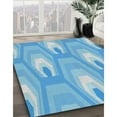 thumbnail image 3 of Ahgly Company Machine Washable Indoor Rectangle Transitional Tron Blue Area Rugs, 2' x 5', 3 of 7